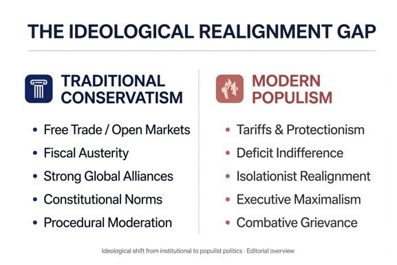 The Great Drift: How Populism Sidelined the Burkean Core